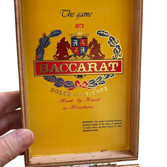 Cigar box purse hand made top handle bag painted beaded lined black tan wood - Picture 9 of 10